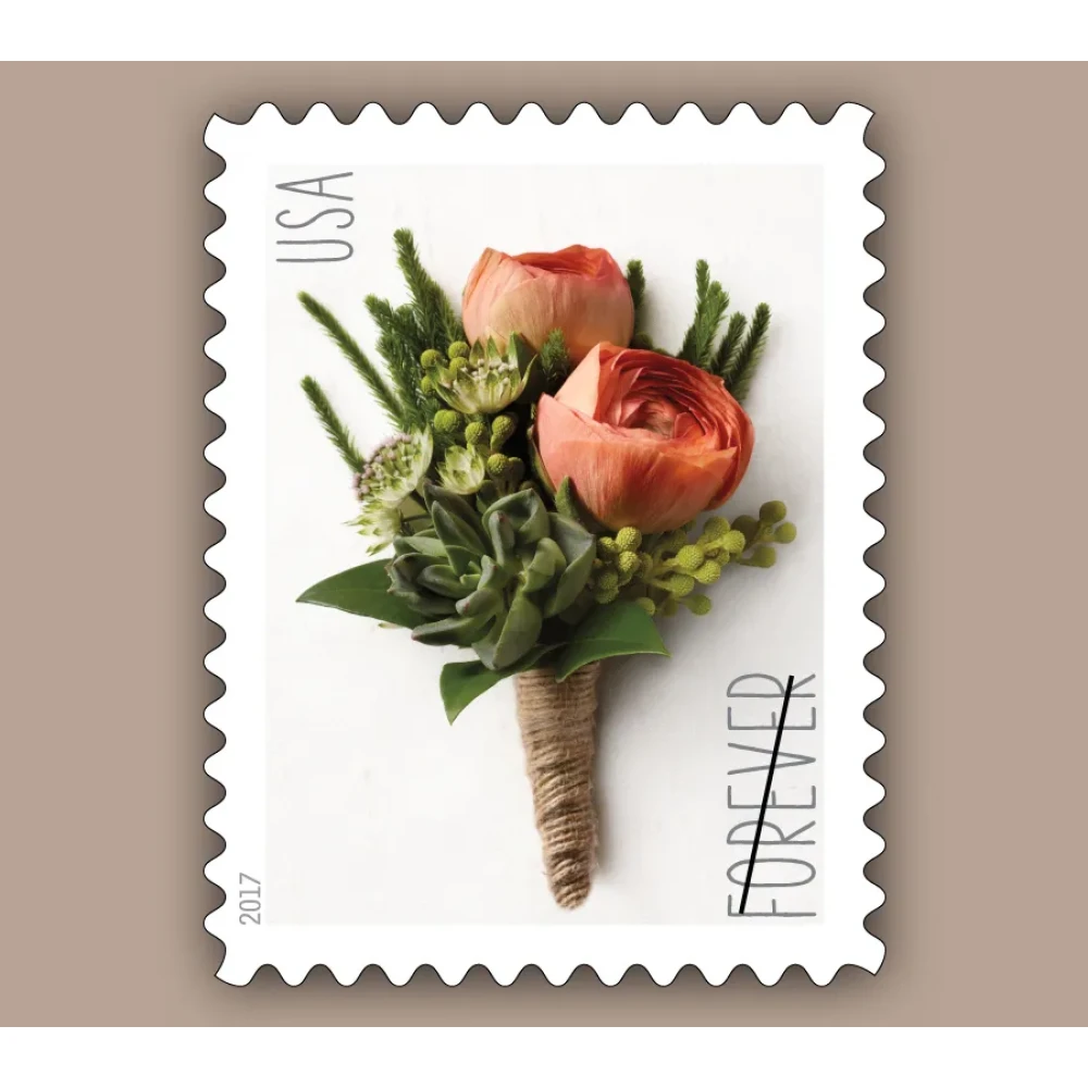 2017 USPS Celebration Boutonniere Forever Stamps