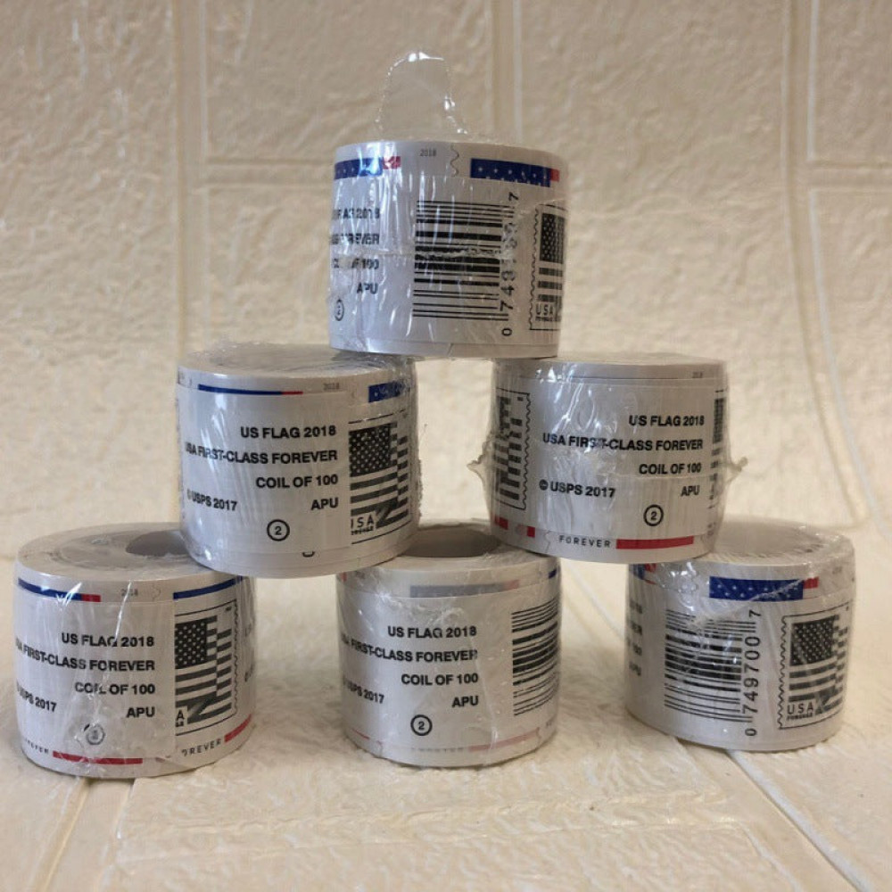 (2018) USPS Forever American Flag Stamps Rolls