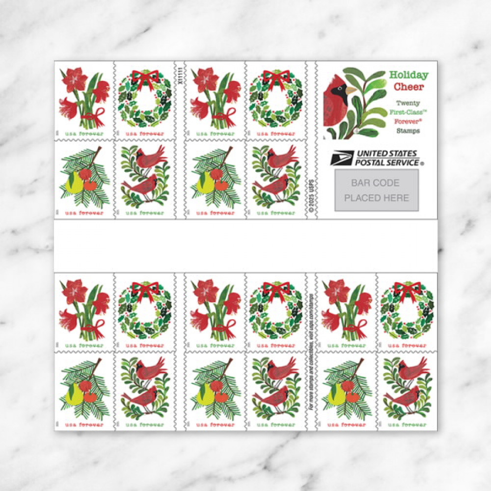 (2025) Holiday Cheer Stamps, Book of 20