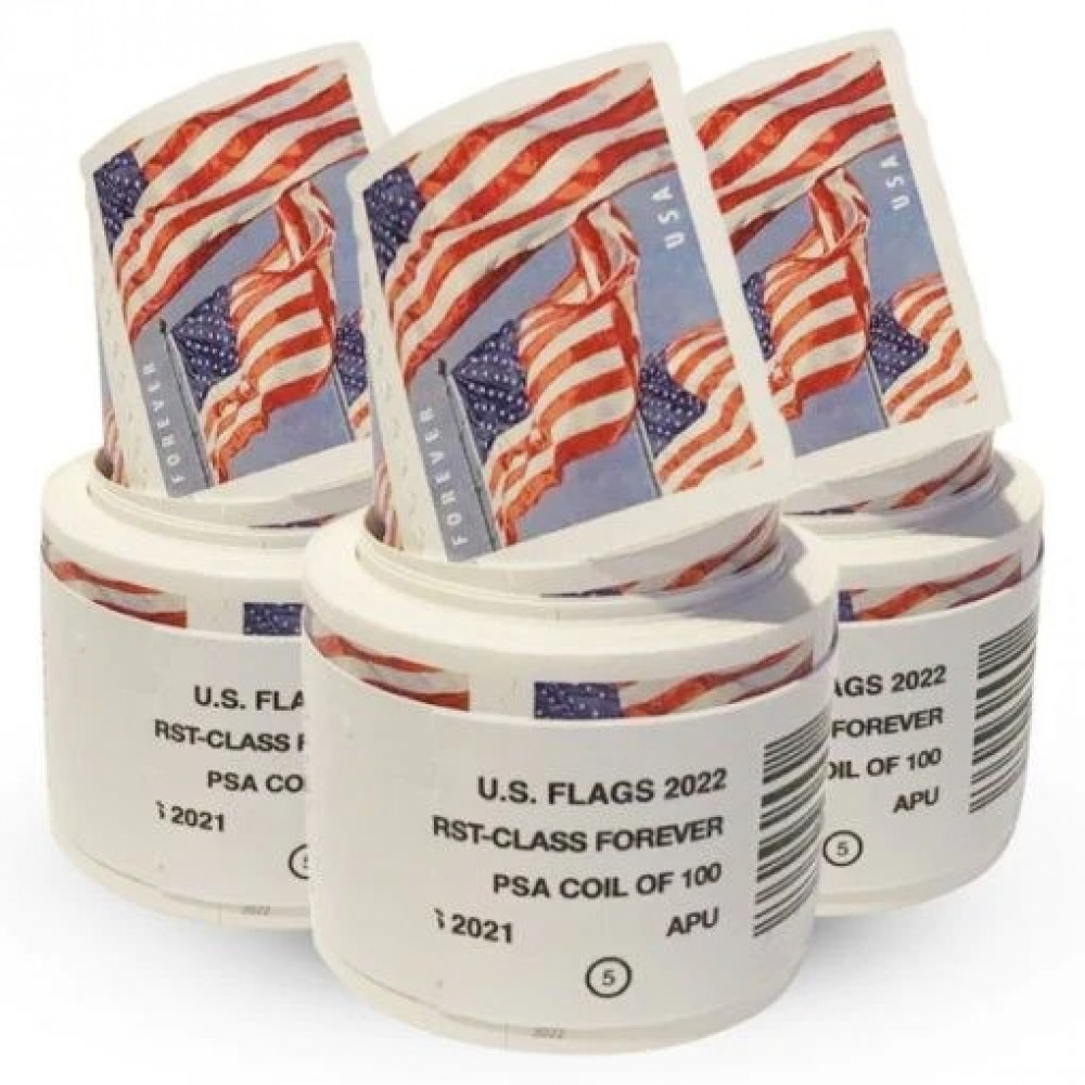 (2022) USPS Forever American Flag Stamps Rolls